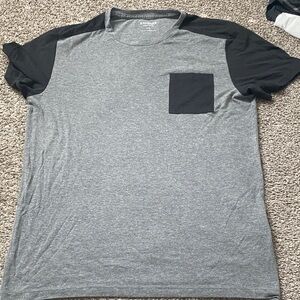 Express Gray and Black Short Sleeve Tee